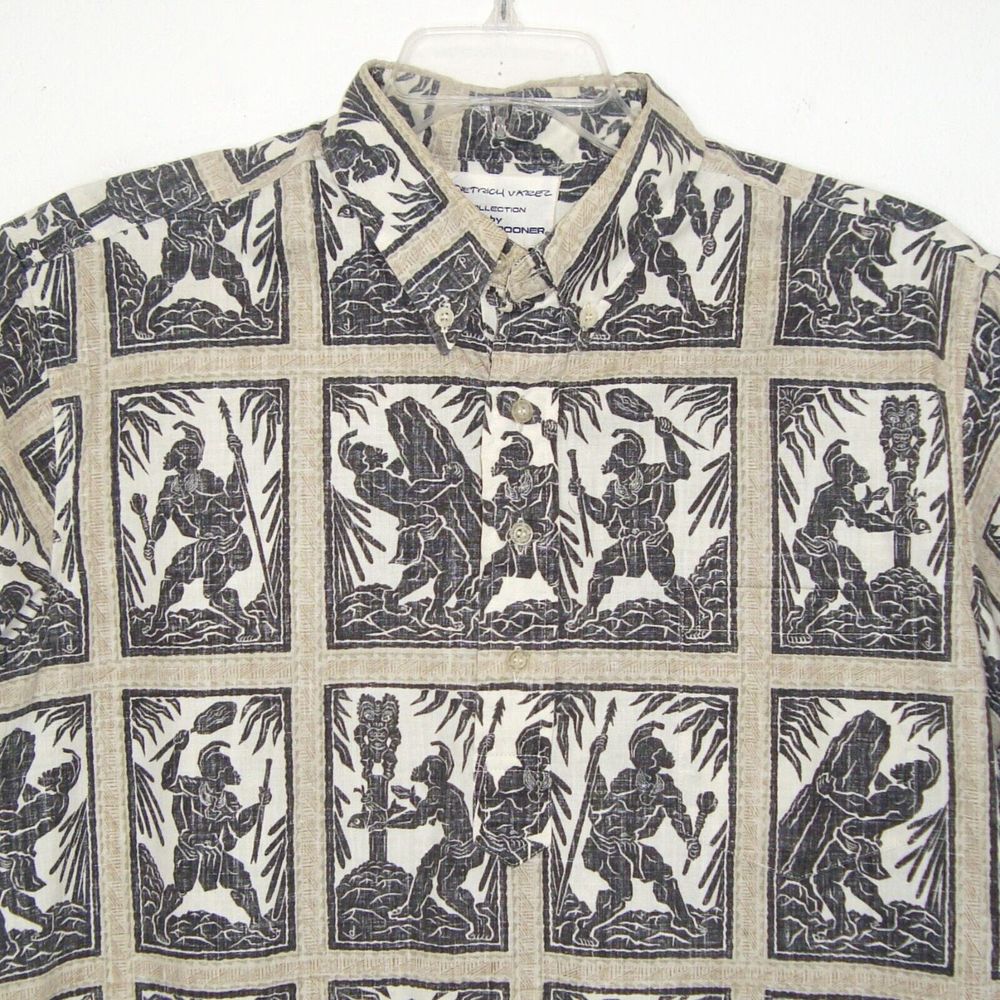 Dietrich Varez for Reyn Spooner King Kamehameha 1/2 Button Pullover Shirt Size L